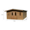 Abri Thermabri 19,69m² en bois thermo traité toiture en acier HABRITA