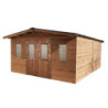 Abri Thermabri 24,30m² en bois thermo traité toiture en acier HABRITA