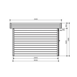 Abri de jardin Odense 9,19m² en bois massif 28mm à toit plat - SOLID