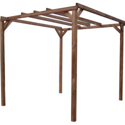 Pergola THONON 8,88m² en bois thermo chauffé sans couverture - HABRITA