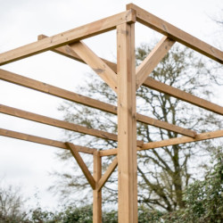 Pergola THONON 8,88m² en bois thermo chauffé sans couverture - HABRITA