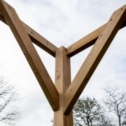 Pergola THONON 8,88m² en bois thermo chauffé sans couverture - HABRITA