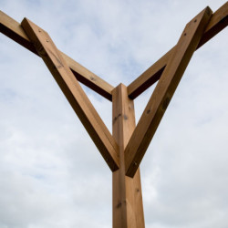 Pergola THONON 8,88m² en bois thermo chauffé sans couverture - HABRITA