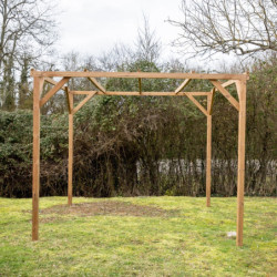 Pergola THONON 8,88m² en bois thermo chauffé sans couverture - HABRITA