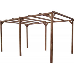Pergola THONON 14,80m² en bois thermo chauffé sans couverture – HABRITA