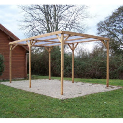 Pergola THONON 15,10m² en bois massif avec couverture PVC – HABRITA