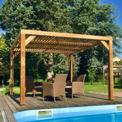 Pergola THERMAUVENT 10,67m² toit avec ventelles mobiles HABRITA