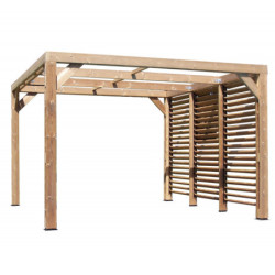 Pergola THERMAUVENT 10,67m² paroi avec ventelles mobiles HABRITA