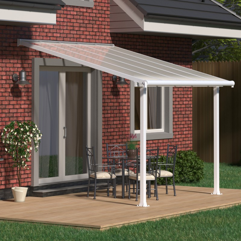 Toit de terrasse en aluminium blanc 3x3,05m Olympia - PALRAM