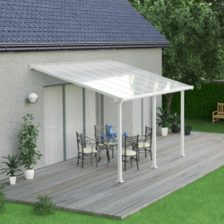 Toit de terrasse en aluminium blanc 3x4,25m Olympia - PALRAM