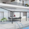 Toit de terrasse en aluminium gris 3x5,46m Olympia - PALRAM