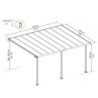 Toit de terrasse en aluminium gris 3x5,46m Olympia - PALRAM