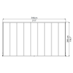 Toit de terrasse en aluminium gris 3x5,46m Olympia - PALRAM