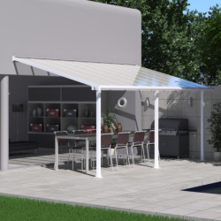 Toit de terrasse en aluminium blanc 3x5,46m Olympia - PALRAM