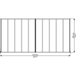 Toit de terrasse en aluminium gris 3x6,10m Olympia - PALRAM
