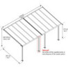 Toit de terrasse en aluminium blanc 3x6,10m Olympia - PALRAM