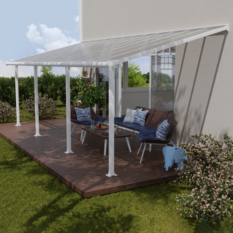 Toit de terrasse en aluminium blanc 3x7,30m Olympia - PALRAM