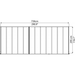Toit de terrasse en aluminium blanc 3x7,30m Olympia - PALRAM