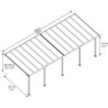 Toit de terrasse en aluminium blanc 3x8,51m Olympia - PALRAM