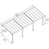 Toit de terrasse en aluminium gris 3x9,15m Olympia - PALRAM