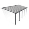 Toit de terrasse en aluminium gris 3x9,71m Olympia - PALRAM