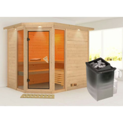 Sauna traditionnel d'angle Sinai 3 - 6 places 38mm KARIBU