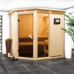 Sauna traditionnel d'angle FIONA 1 - 68mm - 3 à 4 places - KARIBU
