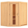 Sauna traditionnel d'angle TAURIN 2 à 3 places 68mm sans couronne - avec porte à économie d'énergie KARIBU