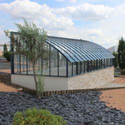 Serre à dos vitré Harmonie Versailles sur muret 2,8x5,3m - Lams