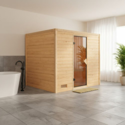 Sauna traditionnel Sonara 6 à 8 places 38mm sans couronne - avec porte classique KARIBU