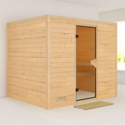Sauna traditionnel Sonara 6 à 8 places 38mm sans couronne - avec porte classique KARIBU