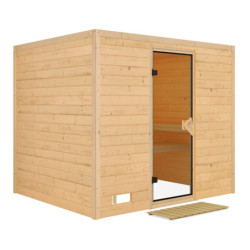 Sauna traditionnel Sonara 6 à 8 places 38mm sans couronne - avec porte classique KARIBU