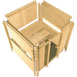 Sauna traditionnel Sonara 6 à 8 places 38mm sans couronne - avec porte classique KARIBU