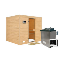 Sauna traditionnel Sonara 6 à 8 places 40mm + poêle 9kw à commandes externes EASY KARIBU