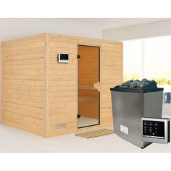 Sauna traditionnel Sonara 6 à 8 places 40mm + poêle 9kw à commandes externes EASY KARIBU