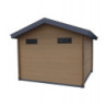 Abri de jardin en bois composite 28mm bois vieilli 14,44m² double porte alu et double vitrage - WoodLife