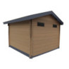 Abri de jardin en bois composite 28mm bois vieilli 14,44m² double porte alu et double vitrage - WoodLife