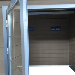 Abri de jardin en bois composite gris foncé 9m² + 9m² terrasse - Woodlife