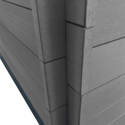 Abri de jardin en bois composite gris foncé 9m² + 9m² terrasse - Woodlife