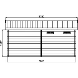 Abri de jardin en bois composite gris foncé 9m² + 9m² terrasse - Woodlife