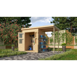 Petit abri de jardin en bois 2,22m² Merseburg 2 + appentis - Karibu