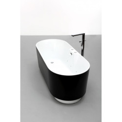 Baignoire balnéo + tablier - ilôt - noire et blanche - Ukio - SPALINA