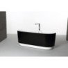 Baignoire balnéo + tablier - ilôt - noire et blanche - Ukio - SPALINA