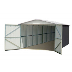 Garage métal anthracite 15,50m² + kit d'ancrage inclus - YARDMASTER