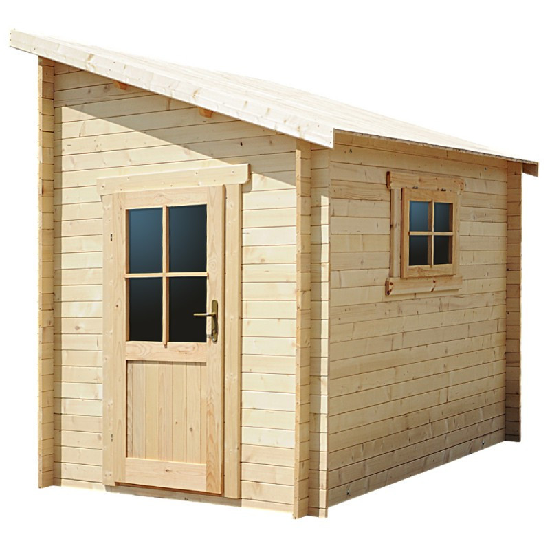Abri adossé 5,96m² PLUS  en bois massif 28mm Gardy Shelter