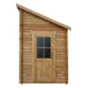Abri adossé en bois massif 28mm traité marron Gardy Shelter