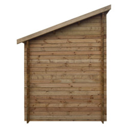 Abri adossé en bois massif 28mm traité marron Gardy Shelter