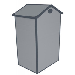 Petit abri de jardin en résine gris 1,34m² + kit de fondation - JOBU