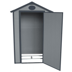 Petit abri de jardin en résine gris 1,34m² + kit de fondation - JOBU