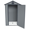 Petit abri de jardin en résine gris 1,34m² + kit de fondation - JOBU